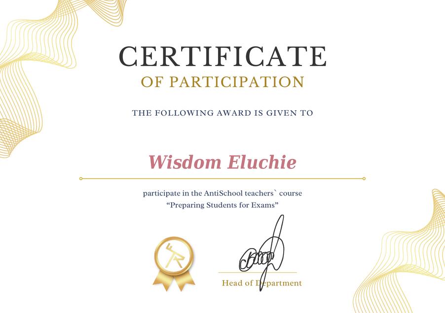 Сертифікат Wisdom Eluchie